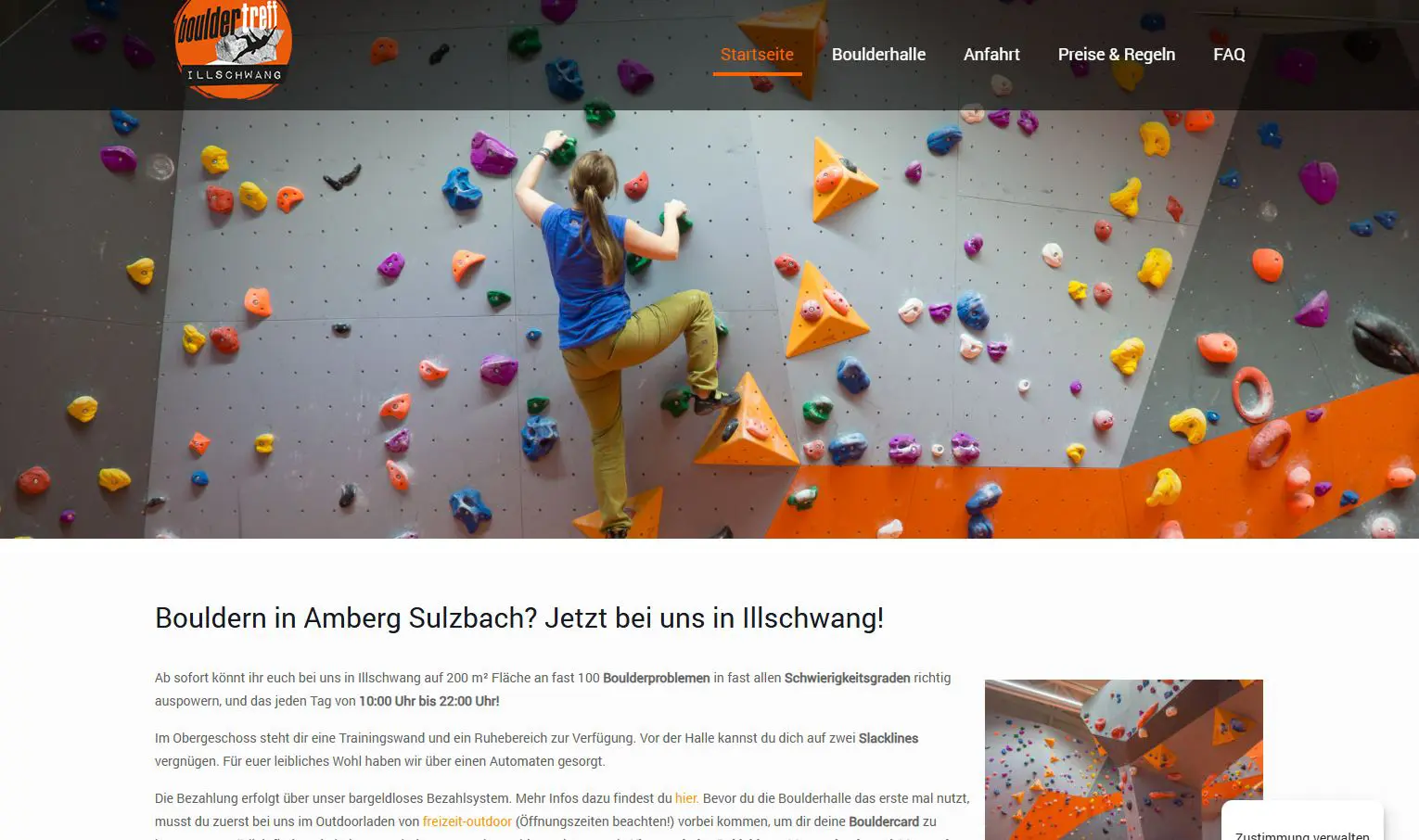 Beispiel-Webseite: Boulderhalle - Illschwang